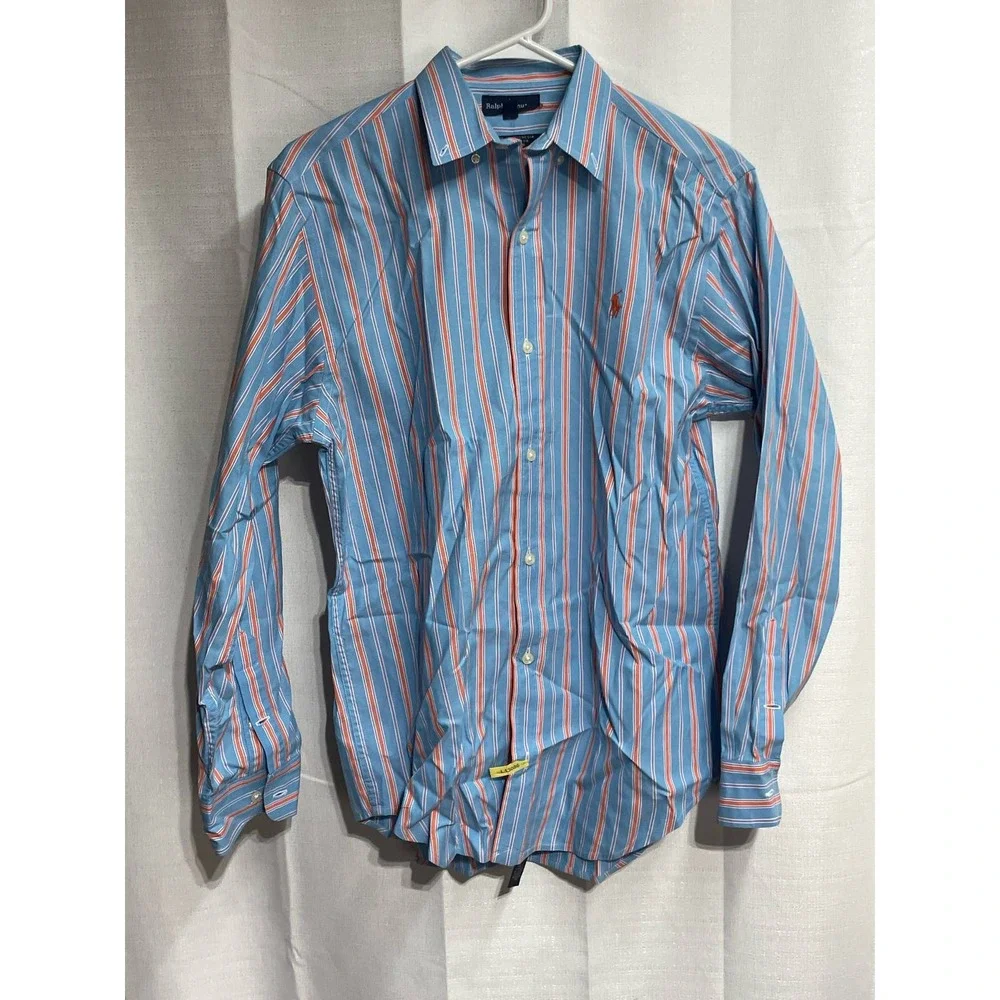 Ralph Lauren Youth‎ Long Sleeve Shirt Size 18(XL) Orange and Blue